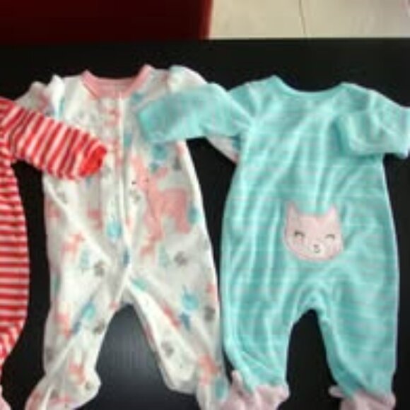 Carter's, Small Wonders, Child of Mine Newborn size fleece sleepers - Picture 3 of 4